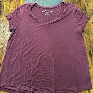 Aeropostale V-Neck Tee - Rich Burgundy